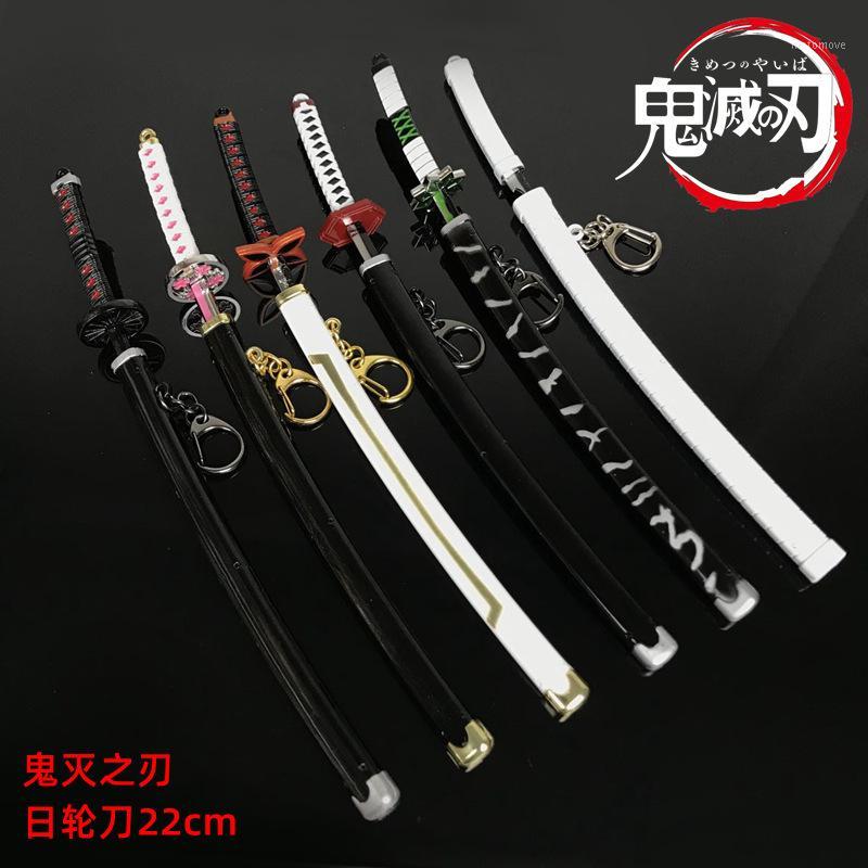 

Anime Demon Slayer Sword Keychain Katana Ghost Blade 22cm Metal Pendant Keyrings Kamado Tanjirou Keychain Cosplay1