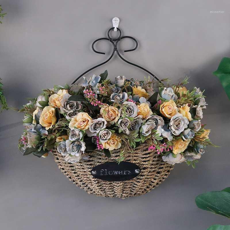 

Artificial flowers plants Wall Hanging wall decoration indoor green plant hanging flower Outdoor bar fake flower1, 25