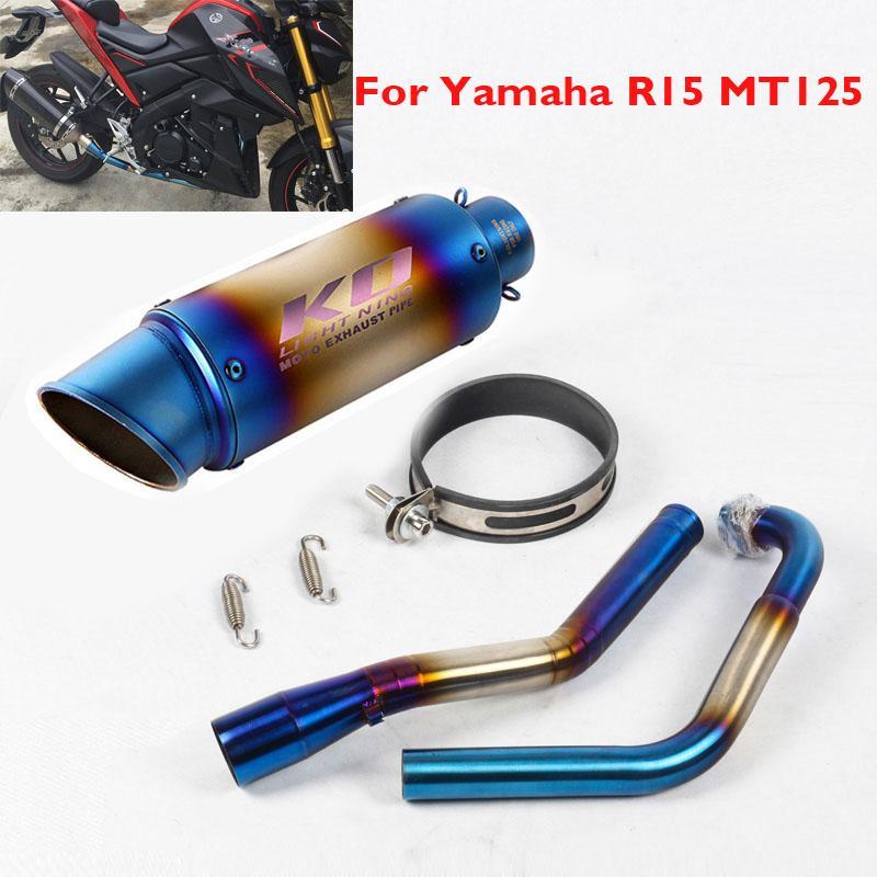 

MT125 R15 Motorcycle Exhaust Muffler Escape Baffle Pipe Front Header Pipe Connection for R15 MT125 V1 V21