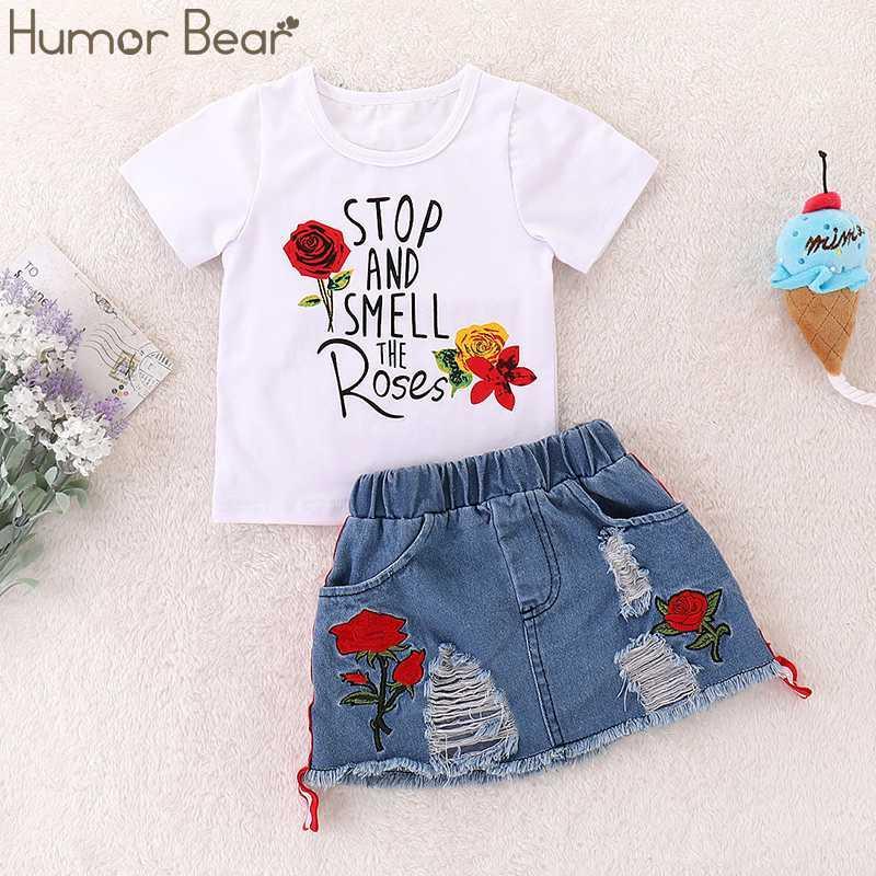 

Humor Bear Kids Set Children's Clothes Suit Summer Embroidery Letter Print Short sleeve+skirt 2Pcs Set Toddler Christmas Outfits1, 031i02