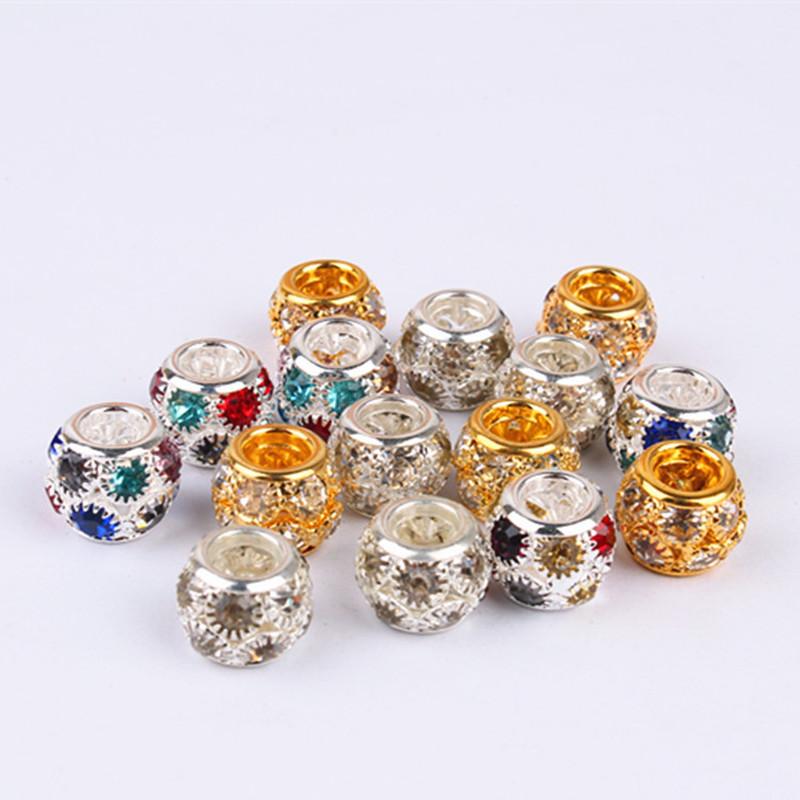 

5pcs 7x9mm Rhinestone Hair Dread Braids Dreadlock Beads Adjustable Braid Cuffs Clip Heart Shape Hair Extension Tool Jewelry