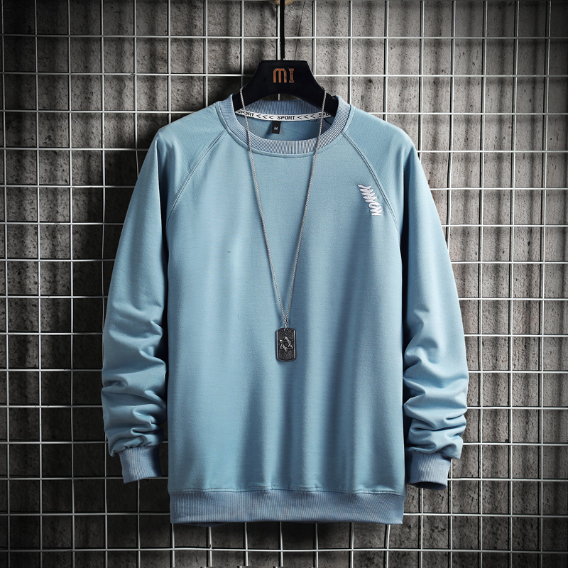 

New Solid Hoodie Sweatshirts 2021 Pullover Streetwear Oversize Men Clothing o Neck Black White Basic Hoodies Hyiq, Blue