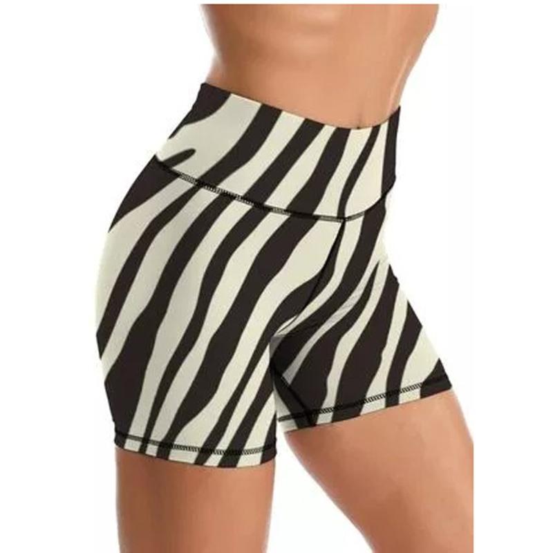 

High Waist Yoga Shorts Women Sports Shorts For Women Fitness Short Fitness Camouflage Leopard Stripe Printed Yoga #T3, Brown