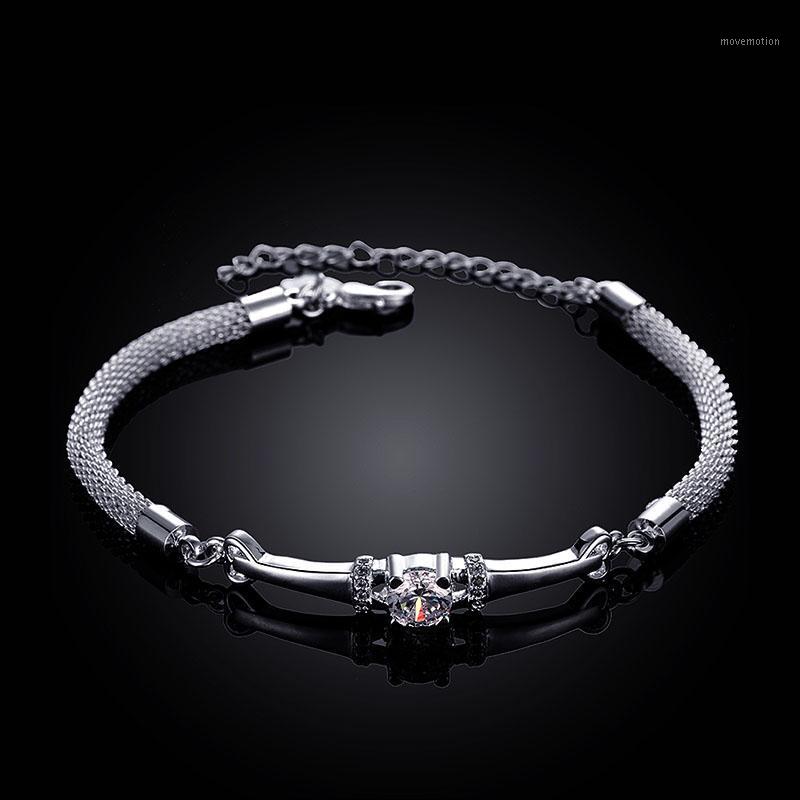 

Charming Clear Zircon Charm Bracelets For Women Fashion Silver Color Chain Bracelets & Bangles Pulseras Mujer Moda 2020 LB3821