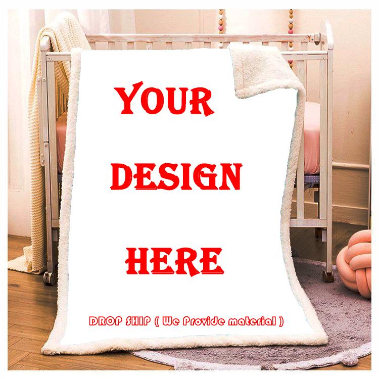 

Microfine Custom Printed Wool Cashmere Blanket Throw Personalized Bedspread For Bed Sofa Dropshipping
