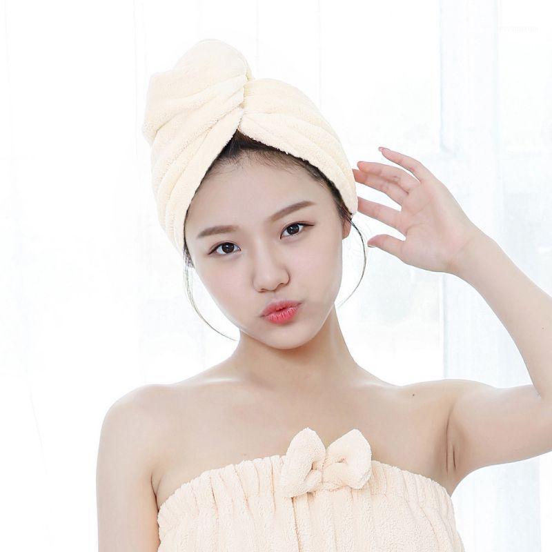 

Women Bathroom Hair Fast Drying Towel 25x65cm Quick Dry Wrap Caps Microfiber Bath Super Absorbent Hats1