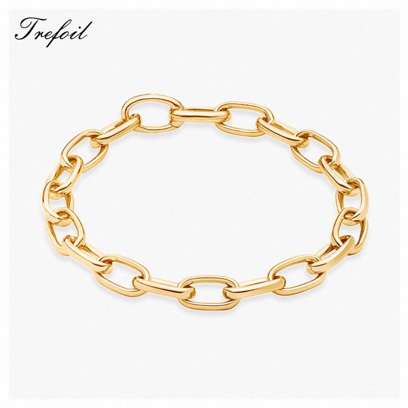 

Bracelet Gold Color Lick Chain Bransoletka, 2020 925 Sterling Silver Fashion Jewelry Ethnic Gift for Men Boy Women Girls slQz#