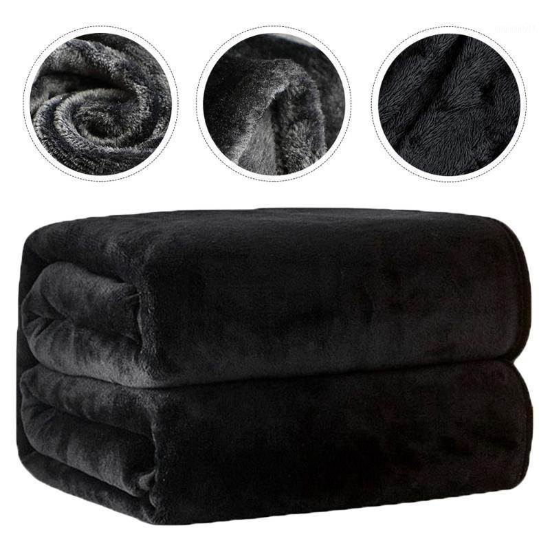 

1pc Coral Fleece Soft Color Throw Blanket Sleeping Blanket for Gift Office1