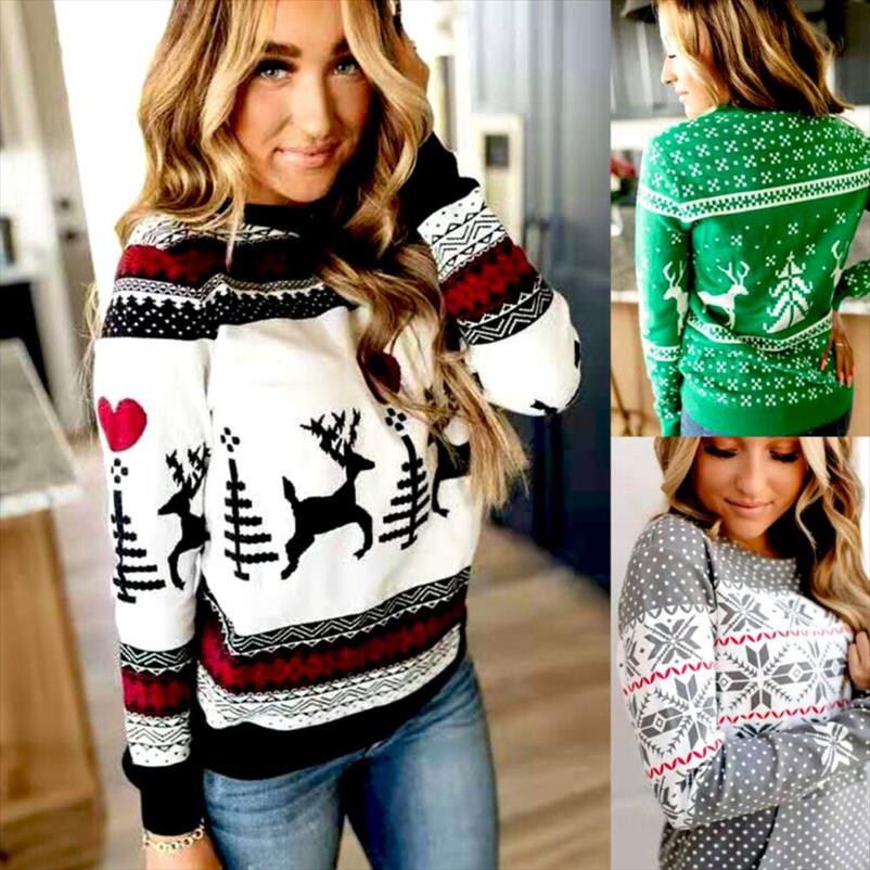 Élégant pull femme pull hauts manteau d'hiver de noël mode décontracté fille dames filles chaudes brèves brèves femmes chandails