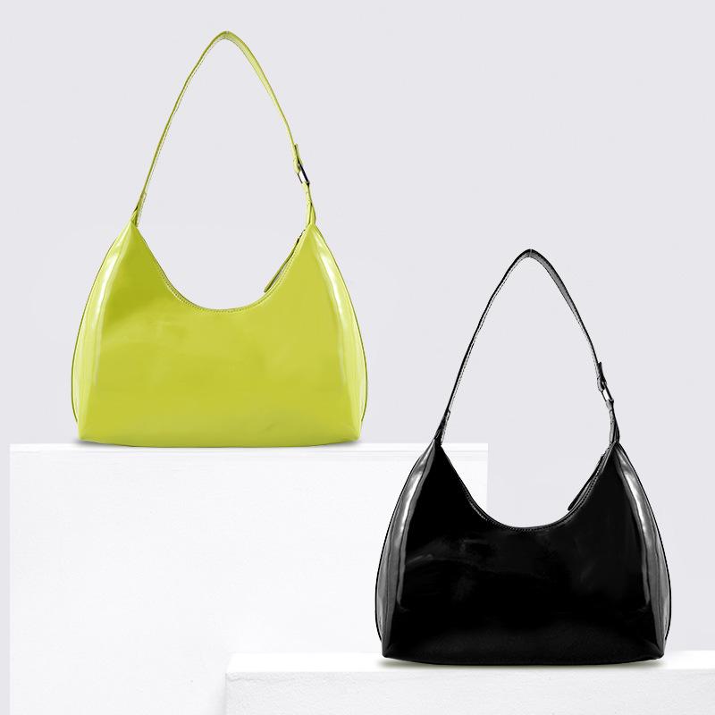 

Women 2020 New Fashion Large Capacity One Shoulder Underarm Bag Solid Color Simple Portable Phone Package C739, Black