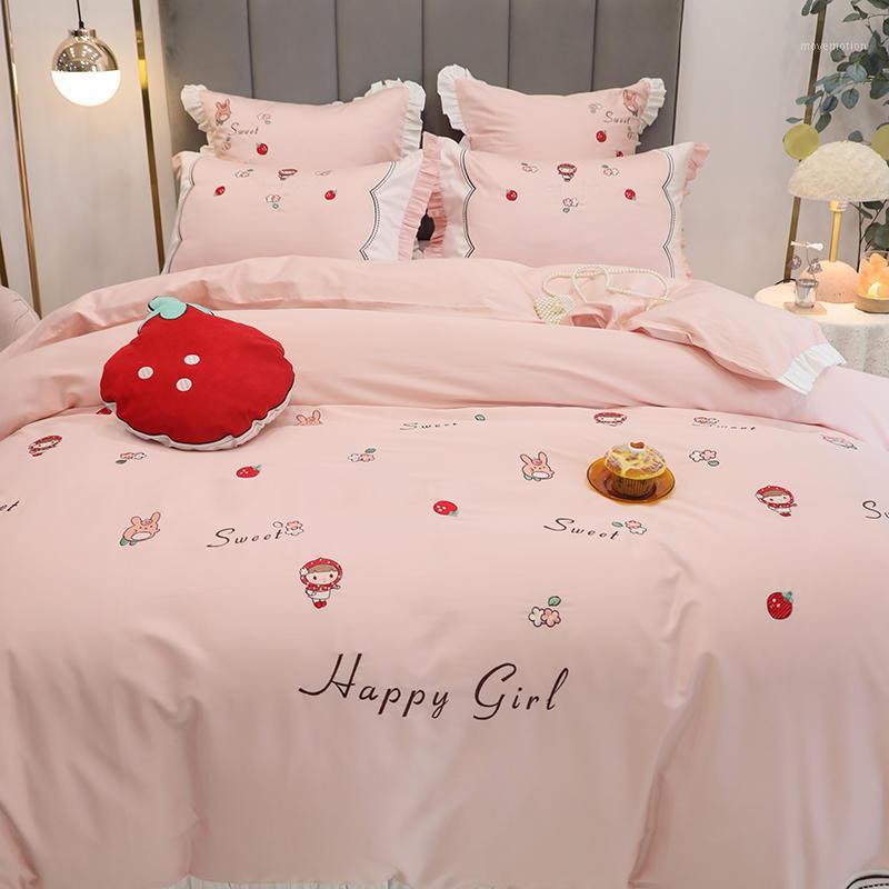

Long-staple cotton Bedding Set Little Red Riding Hood Bed Set Bedding Bed Linen Queen/King Size Wide Side Pillowcases1, Colour 2