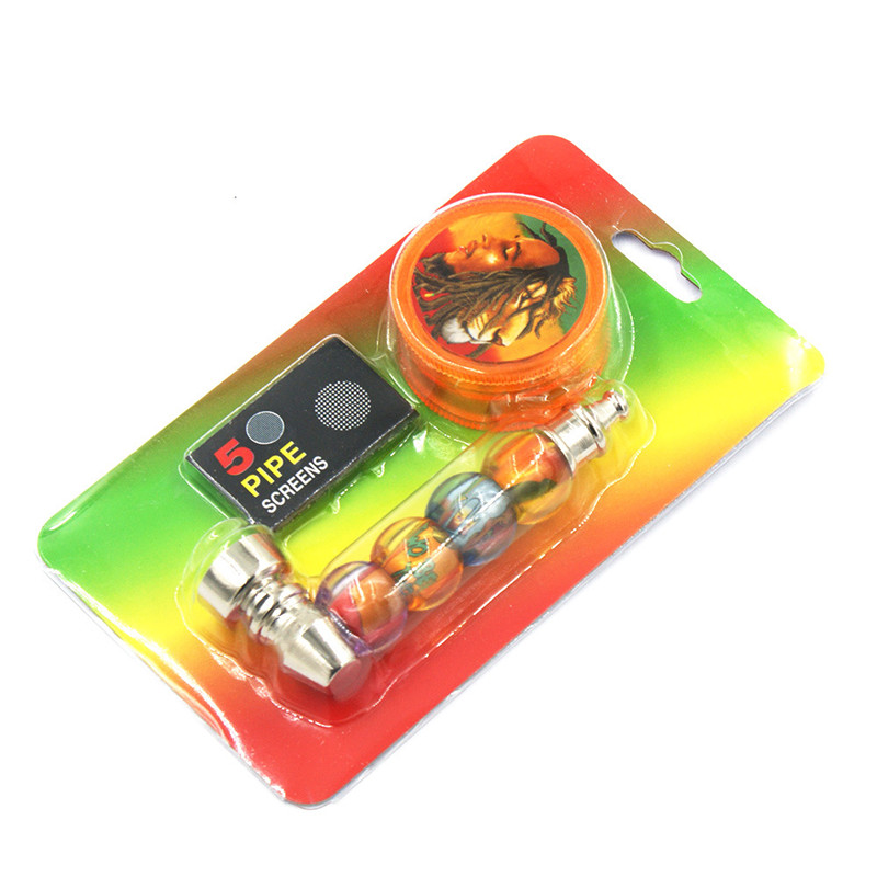 

1set Smoking Pipe with 1pcs Tobacco Herb Grinder&Mesh Pocket Screen Herb Pipe Smoking Accessories DHL Fast Shipping DDF1060