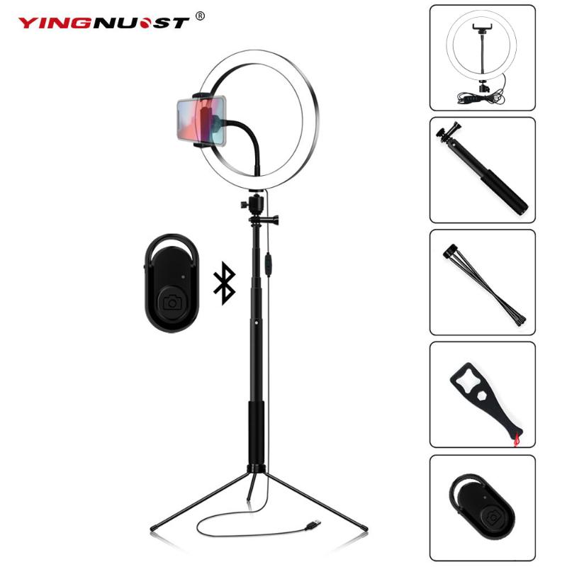 

New LED Makeup Ring Light with Tripod Stand Phone Holder Selfie Bluetooth Shutter for tiktok youtube vlog light
