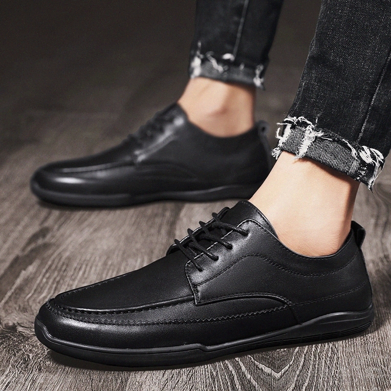 

Men Oxfords shoes Genuine Leather Dress Shoes fashion Brogue Lace Up Flats outdoor wedding party Male Casual Shoes Footwear #yR4n