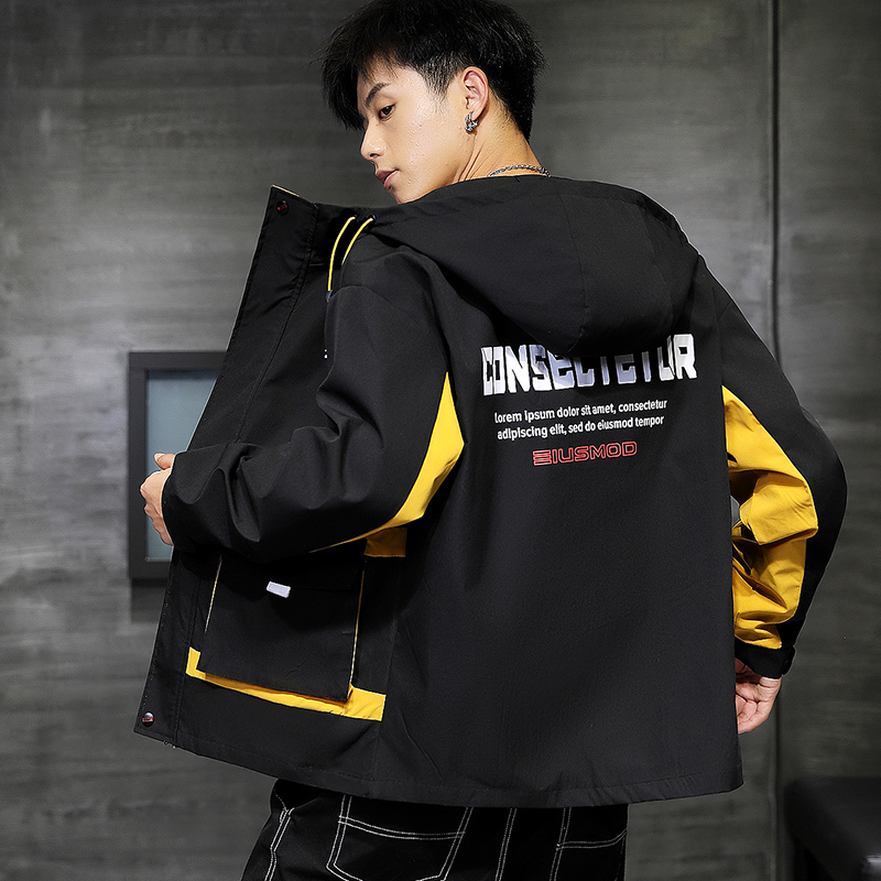

2020 spring casual male with hoodie man jacket outerwear high quality drop-shipping clothes ZO0R, Gold