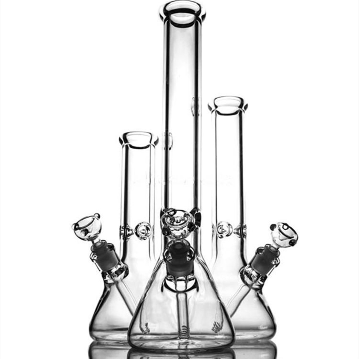 

US STOCK DHL SHIP 11 inches beaker bongs 14mm bowl joint clear thickness hookah smoking chicha glass water pipe bong