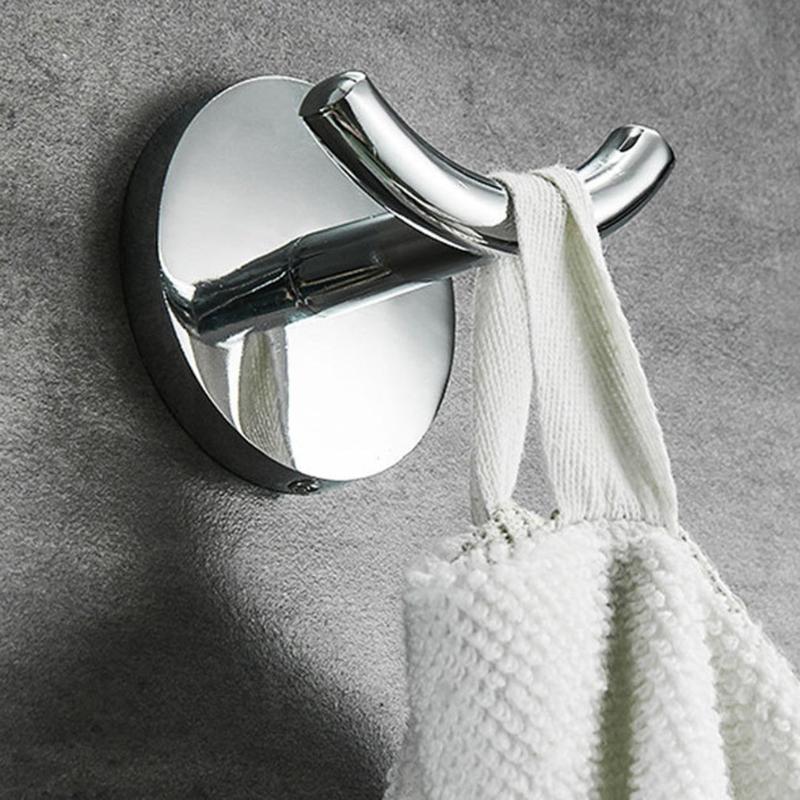 

Stainless Steel Zinc Alloy Bathroom Single Hook Chrome-plated Surface Bathroom Hook Accessories
