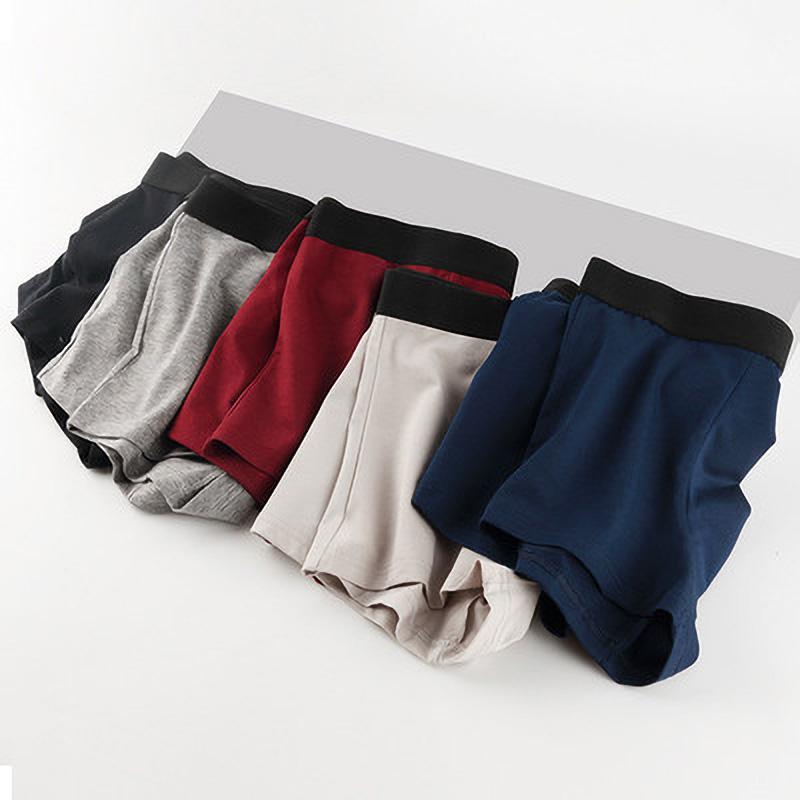 

5PCS Boxers Mens Underwear Cotton Underpants Sexy Men Panties Big Size Underwear Boxer Breathable Men's Solid Panty, Nb84