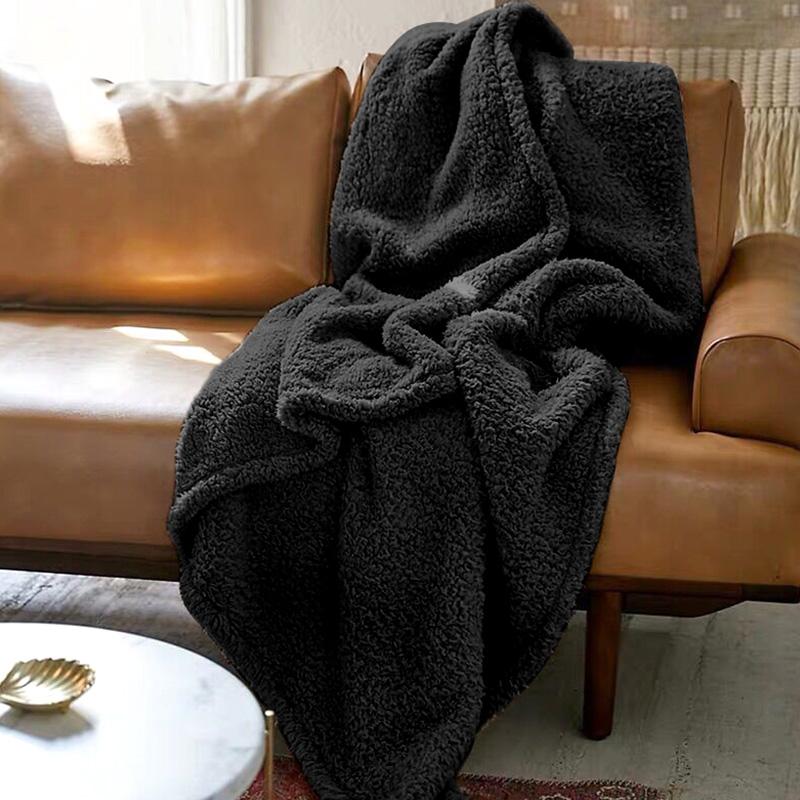

1Pcs Long Shaggy Blanket Black White Camel Faux Fur Throw Blanket Bed Sofa Chair Super Soft Home Decor 180*154cm
