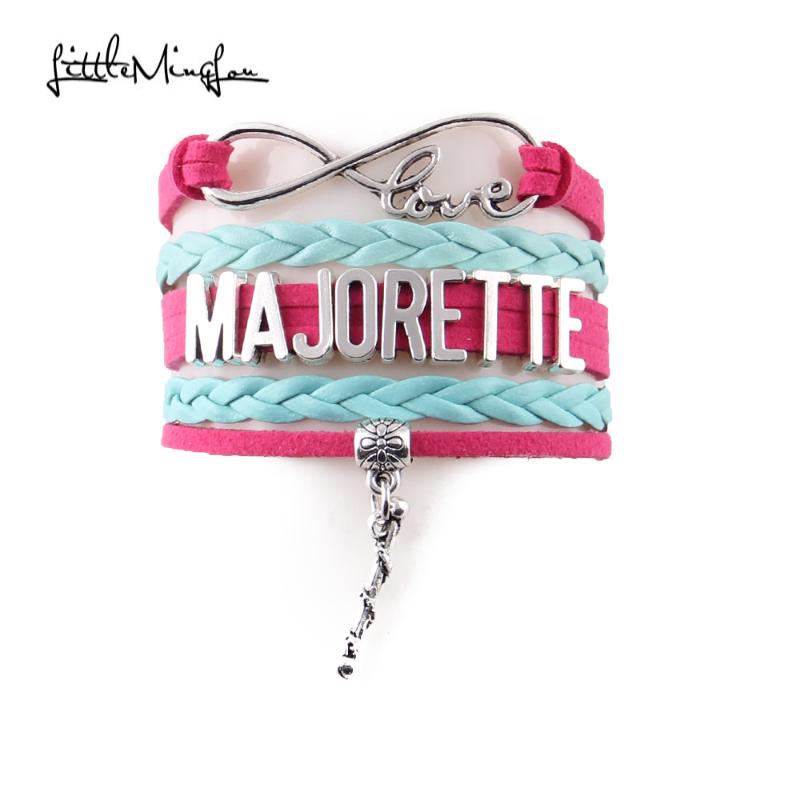 

Little MingLou Infinity love Majorette Bracelet Marching Band Twirling charm men Bracelets & Bangles for women jewelry