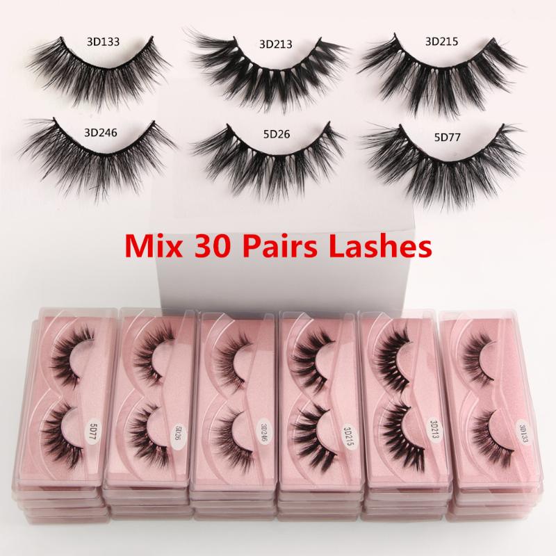 

MAANGE Wholesale 30 Pairs 3D Mink Lashes with Box False Eyelashes Makeup Eyelash Extension Natural Faux Mink Eyelashes In Bulk