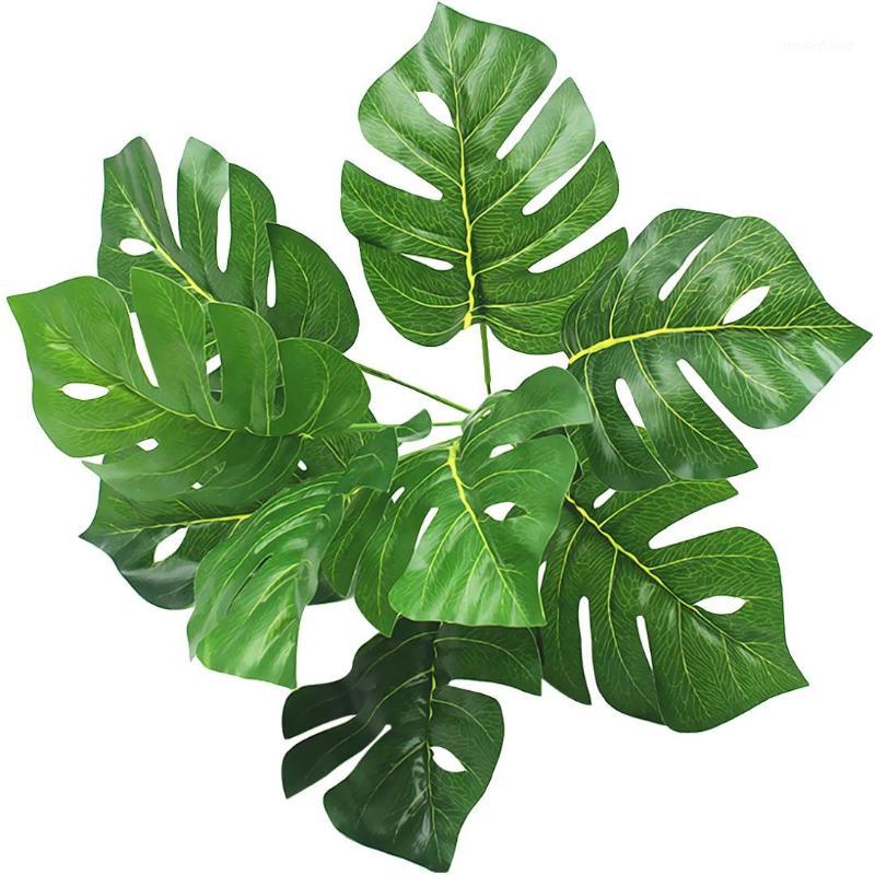 

1pc Artificial Flowers with Leaf Green Grass Plastic Plants Fake Leaf Foliage Bush for Home Wedding Decoration Party Supplies1, 9pcs spring leaves