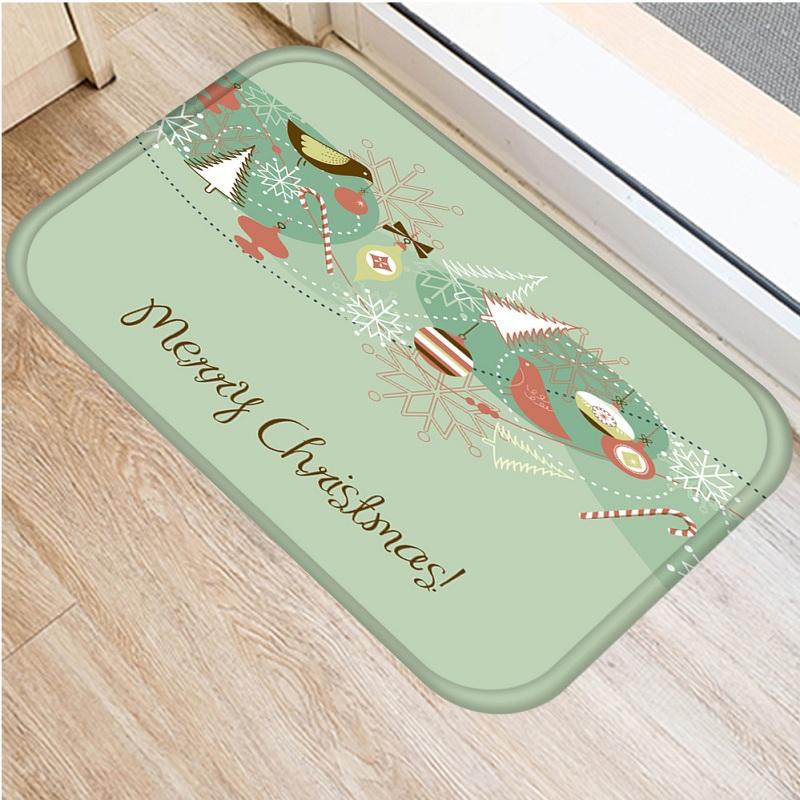 

Christmas Patterns New Year Gift Door Mat Polyester Flannel Fleece Fabric Floor Mat Carpet Decoration Living Room, 13