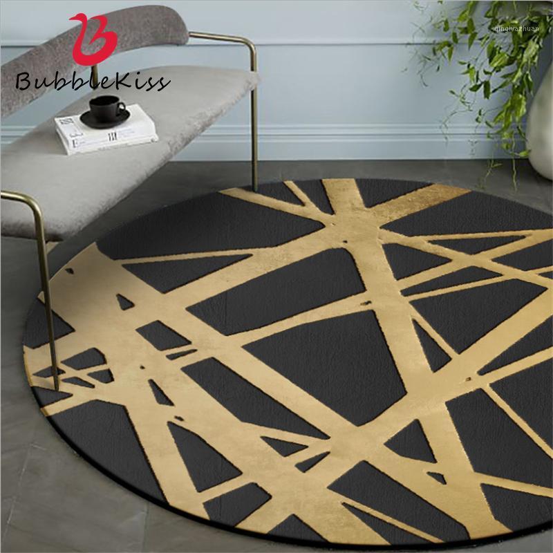 

Modern Golden Cross Line Pattern Round Rug Carpets For Living Room Bedroom Decor Anti-Slip Floor Mats Computer Chair Area Rug1, Jq-carpets-269