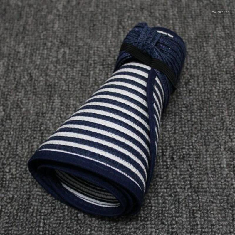 

Fashion Girl Wide Brim Beach Sun Visor Foldable Roll up Striped Straw Hat Cap A11, Black