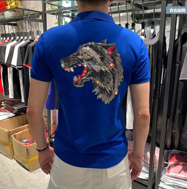 

Male Diamond Summer Polo Shirt Men's Marks Short Sleeve Casual Hot Tops Brocade Clothes Pnl9, The shown