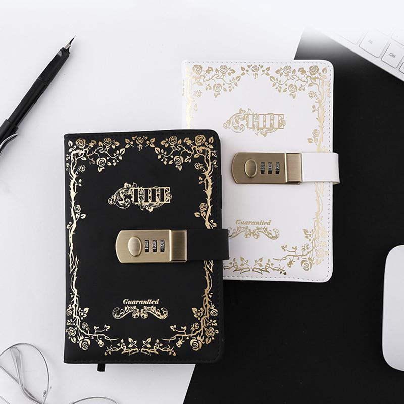 

A5 B6 Password Notebook Retro with Lock Notebooks PU Leather Lock Diary Traveler Notepad Journal Planner School Stationery Gifts