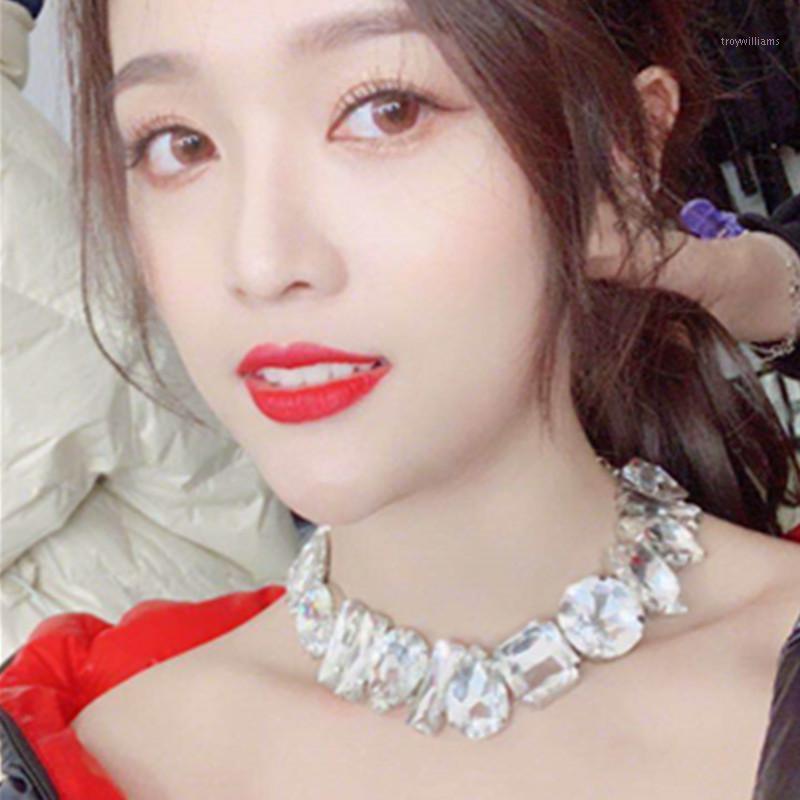 

Luxurious Full Crystal Fashion Woman Neck chain Chokers Necklaces Shining Trendy Clavicle charm Zircon Jewellery Wedding Party1