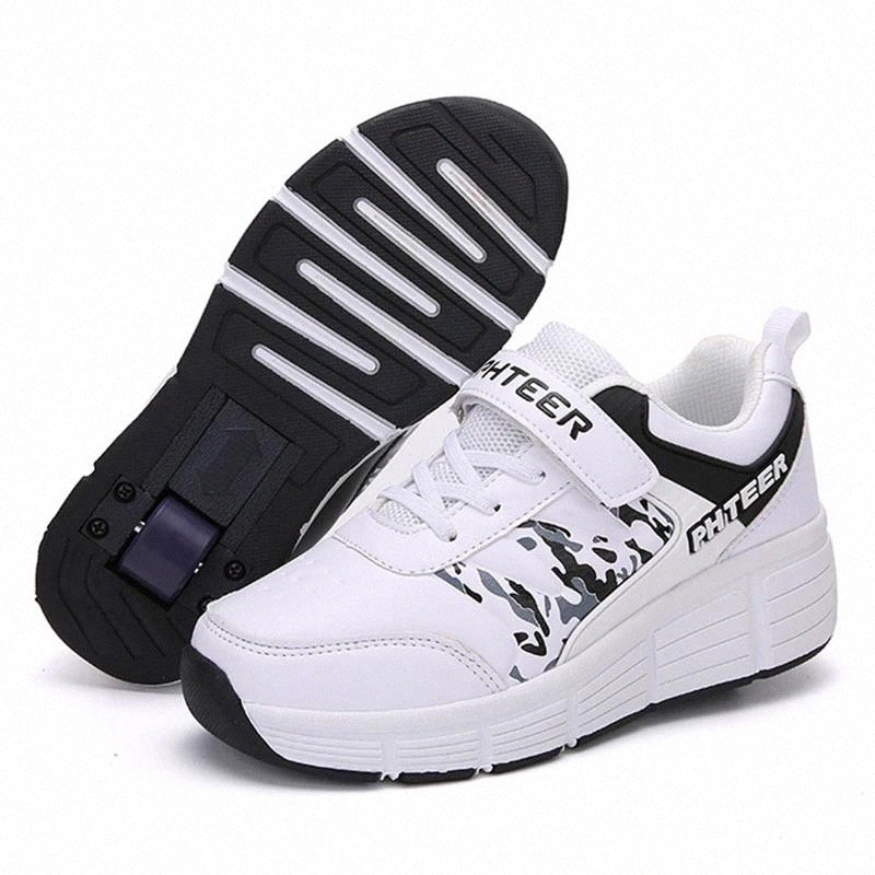 

RISRICH Kids roller skates shoes for toddler boy girl children tennis sneakers with wheels kids boys girls rollers skate shoes #u743
