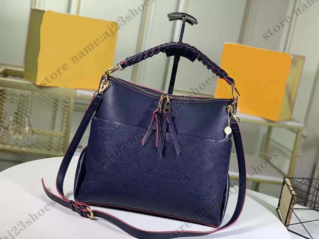 

MAIDA functional hobo bag Totes Black Embossed grained leather Duffle Luxurys designers Bags M45522, 01