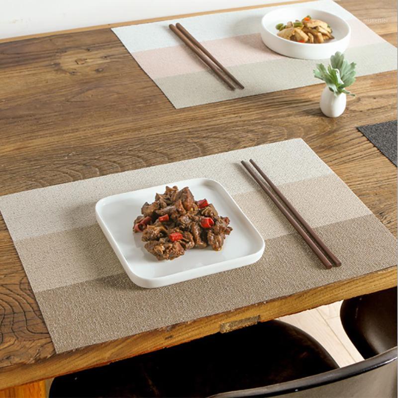 

ONEUP Japanese 4pcs/lot Placemats For Table Heat Resistant Non-slip Waterproof PVC Tablemats Coasters Kitchen Dinner Decoration1