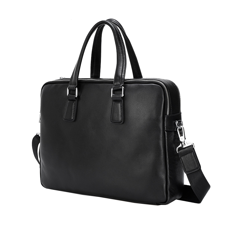 

2021 Men Leather Handbags Business Briefcases Casual Male Bags Horizontal Leather Bags Shoulder Messenger, Black