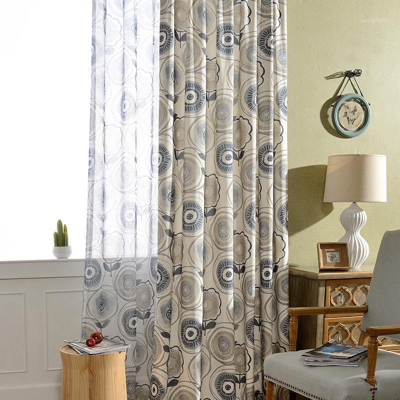 

Modern Curtains For Living Room Printed Quality Jacquard Curtain Custom Made Gordijnen Cortinados De Sala Rideaux Chambre1, Tulle 1