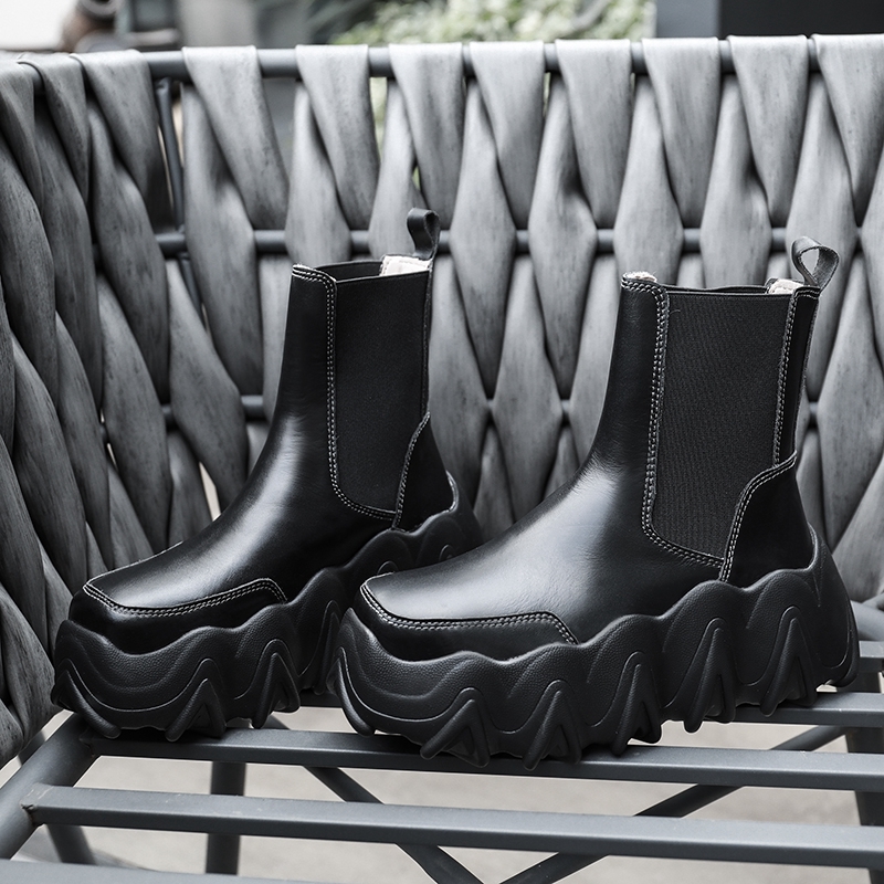 

2020 Fall Slide-in the Women Thick Ladies High Platform Black Ankle Boots of Winter New Arrival Gtof