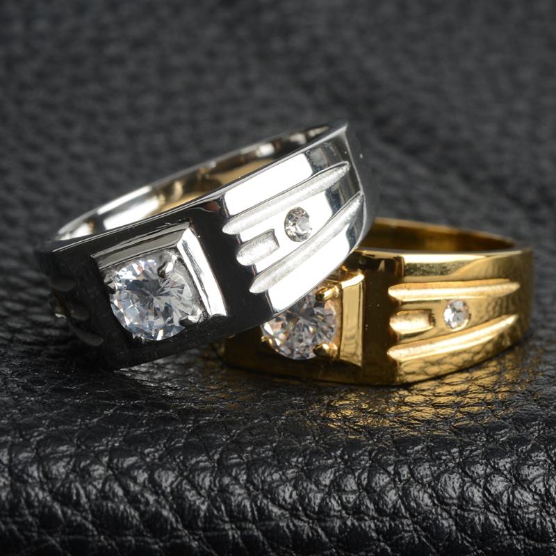 

2020 New Style Stainless Steel Will Not Fade Stylish Simplicity Engagement Wedding Ring For Men Silver Color