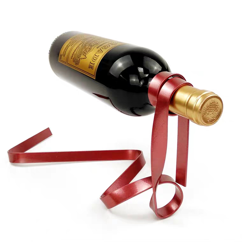 

European style iron wine rack decoration creative red wine rack ribbon modern simple bar home art living room decoration