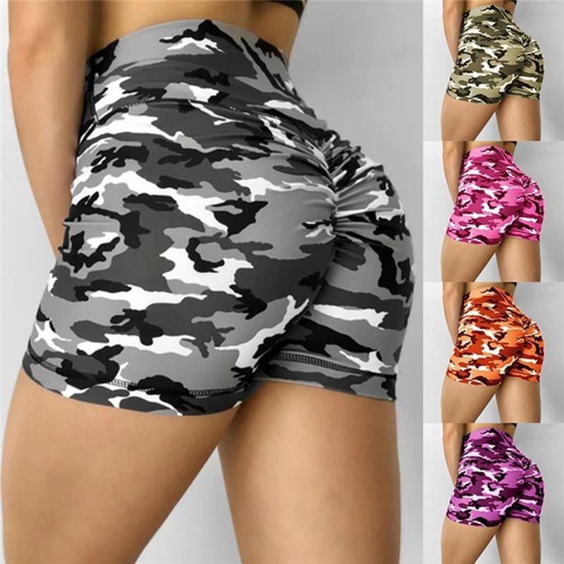 

Women Yoga Sport Running Shorts Leggings Camo Stretch Trouser Yoga Shorts Running Short Fitness Clothes Jogging Workout, Orange