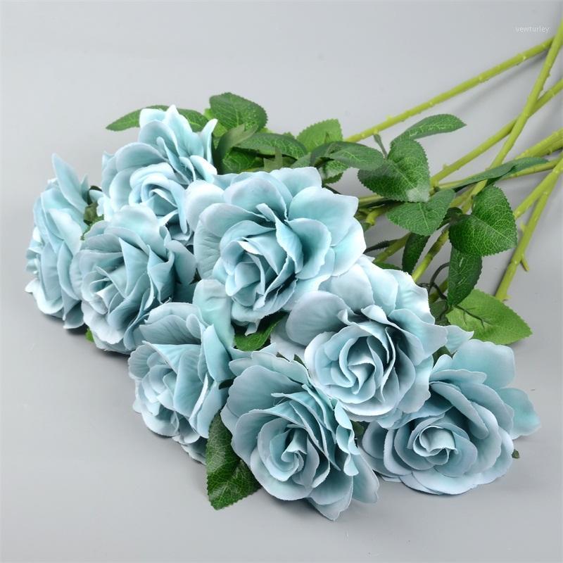 

Cheap Silk Artificial Rose Bride Flower Bouquet For Wedding Home Decoration Accessories For Vase Fake Flower Arrangement Craft1, Red