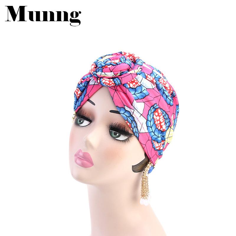 

Beanie/Skull Caps Munng Unisex Cap Outdoor Party Street Pleated Elastic Turban Hat Knot Head Wrap African Fashion Hair Accessories, Style15