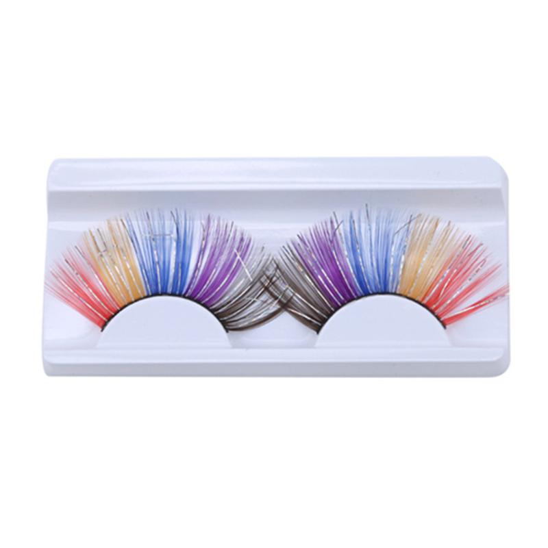 

1Pair Exaggeration Stage False Eyelashes Colorful Feathers Glitter Makeup Eyes Lash Women Party Make Up Maquiagem