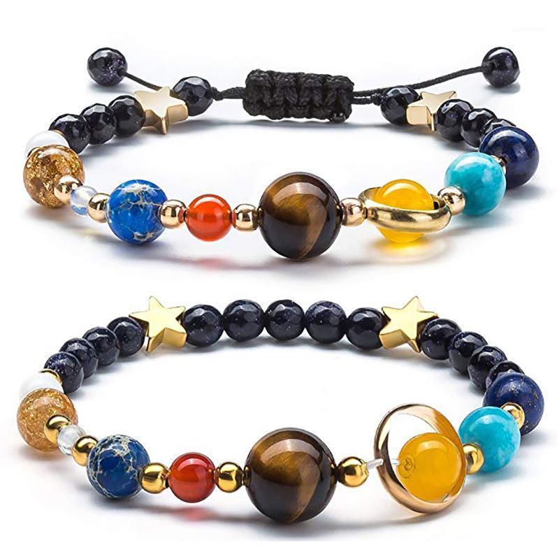 

Natural Stone Bead Bracelet of The Patron Star of The Eight Planets In Galaxy and Solar System Volcanic Stone Delicate Charm1