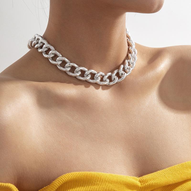 

Chokers TIMEONLY Chunky Cuban Chain Choker Necklace Gold Silver Color Metal Linked For Women Anniversary Minimalist Accessories1