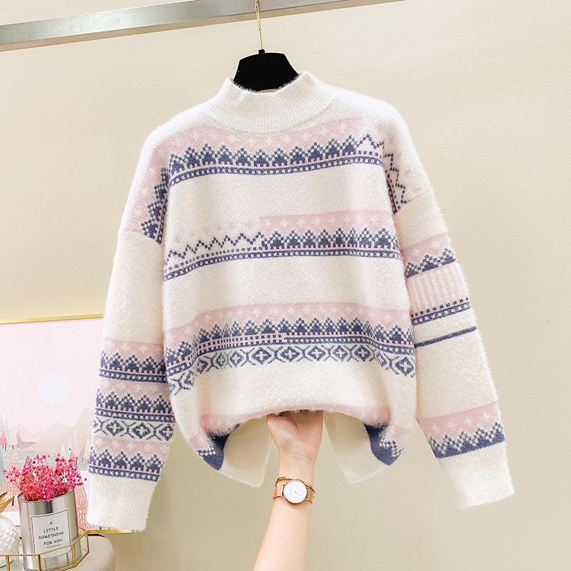 

Women Turtleneck Sweaters for 2020 Knit Jumpers Long Twisted Pullovers Grey Bandage Christmas Sweaters Pull Femme Hiver, Blue