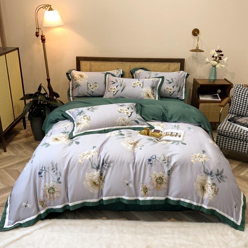 

Luxury 100% Egptian Cotton bed cover set European Linen Women's  King Size Textiles, As pic