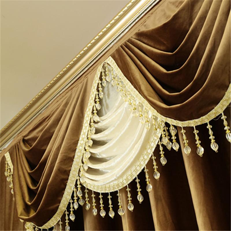 

New Solid Color Dutch Velvet Curtains for Window Valance Fabric European Curtain In Living Room Pelmet Drapes For Bedroom, 1pc tulle