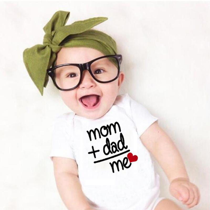 

Newborn Toddler Baby Boy Girl Dad +Mom Outfit Costume Romper short sleeve Clothes Baby girl roupa de 0-24M 8 COLORS1, Null-srpwh-